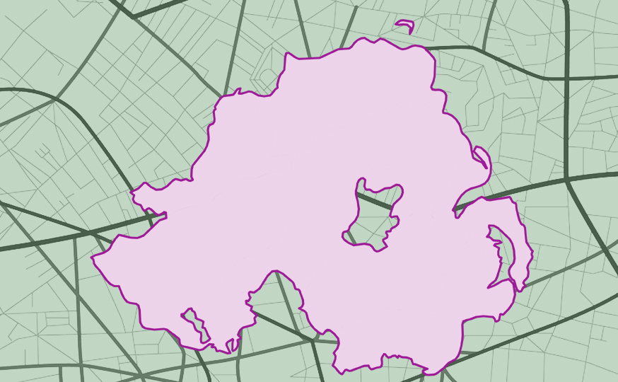 Outline map of Northern Ireland