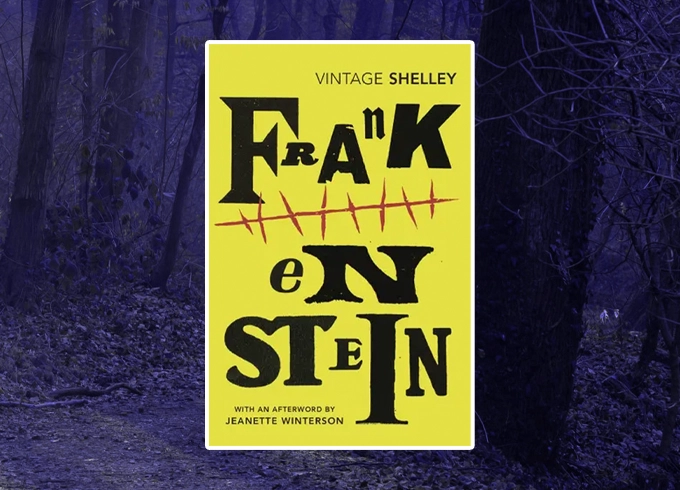Book cover of Frankenstein by Mary Shelley [this graphic is a home page Feature tile]