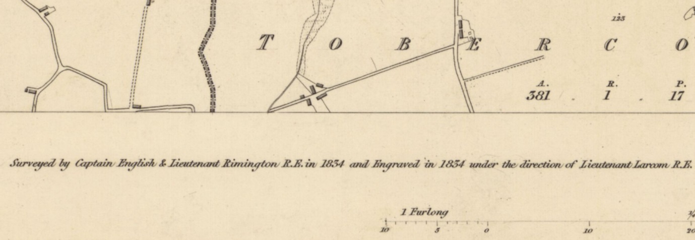 Marginal information on County Down sheet 37, naming the surveyors as Captain English and Lieutenant Rimington (Royal Engineers)