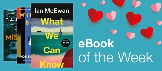 Small banner showing the e-Book of the Week which is What We Can Know by Ian McEwan