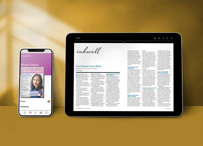 A cover image of Writer's Digest digital e-Magazine, available on Libby