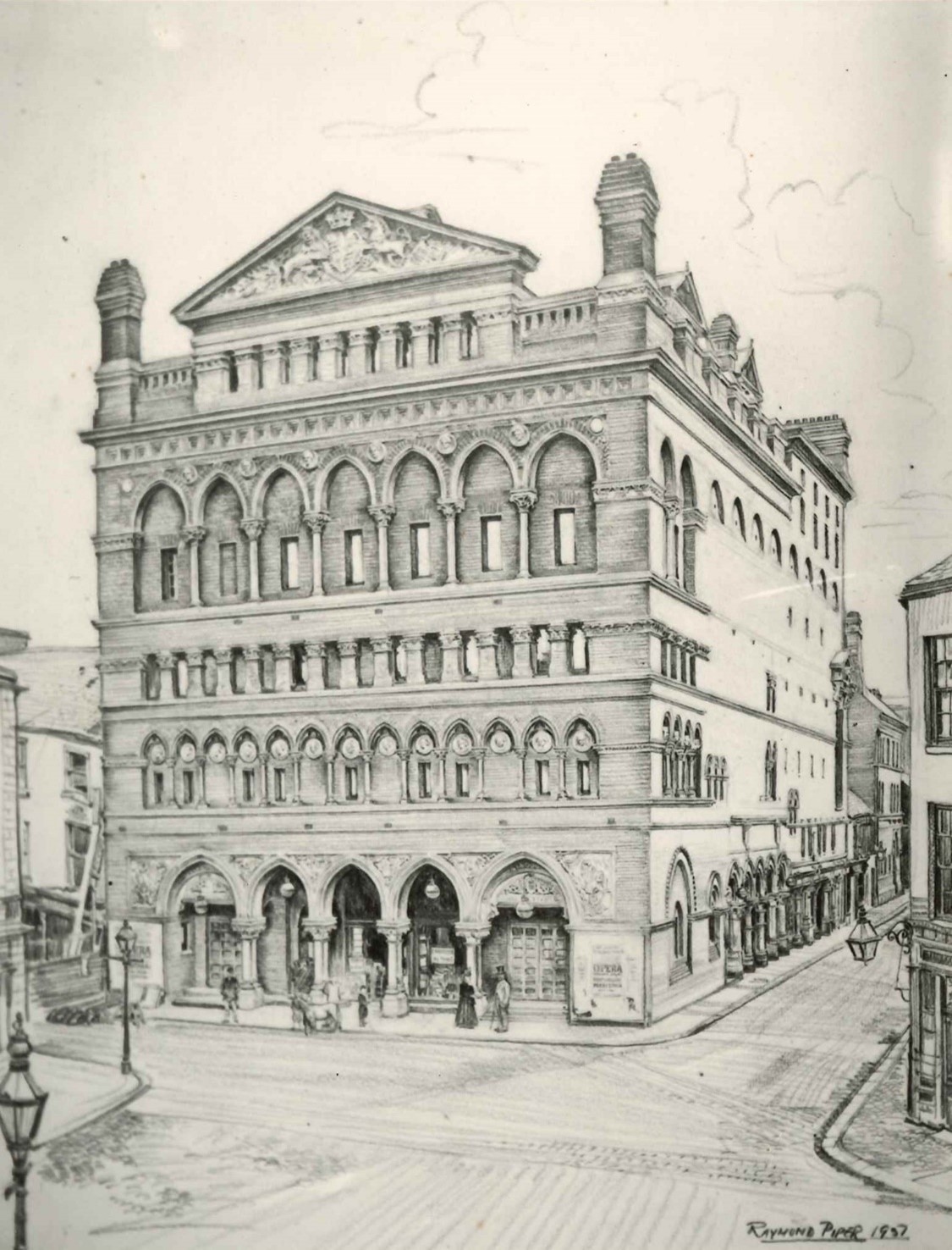 A drawing for the final performances in the Old Theatre before it was demolished in March 1871