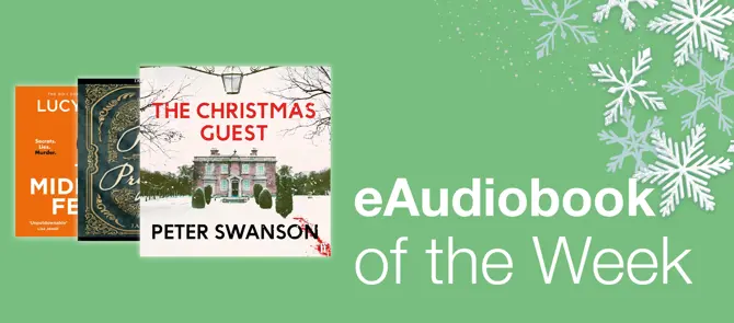Small banner with the e-Audiobook of the Week which is The Christmas Guest by Peter Swanson