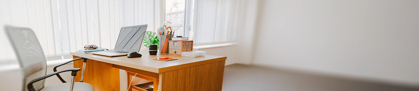 A photo of a bright, spacious office