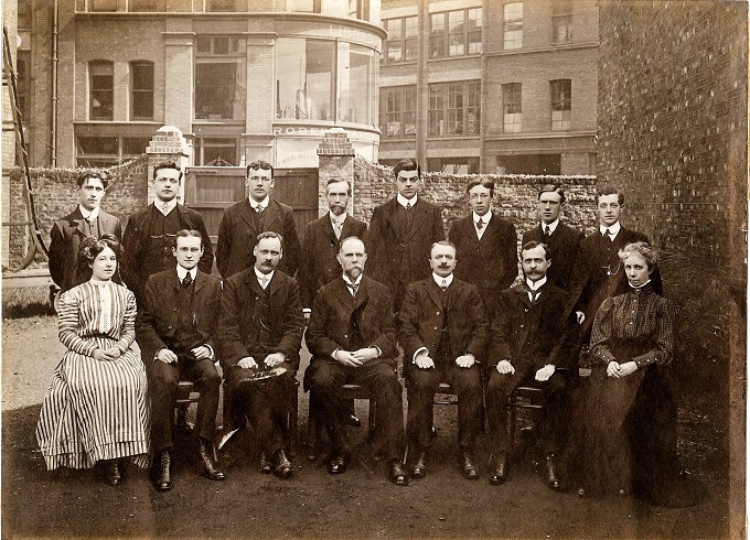 Old photograph of library staff