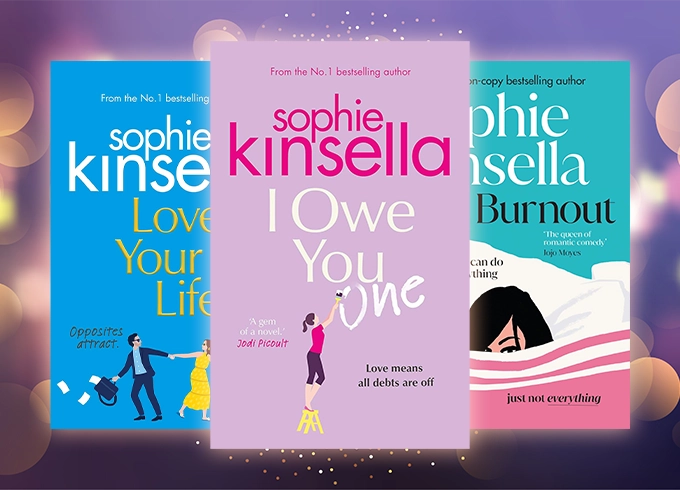 Feature tile showing books by Sophie Kinsella