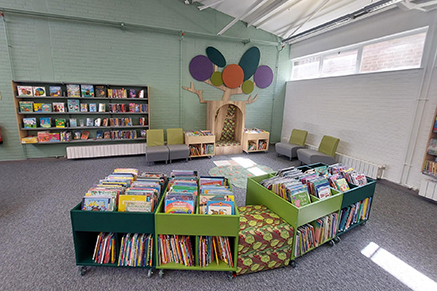 Rathcoole Library Interior - lots of books available in the children's section