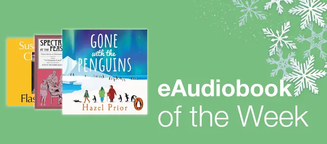 Small banner showing the e-Audiobook of the Week is Gone with the Penguins by Hazel Prior
