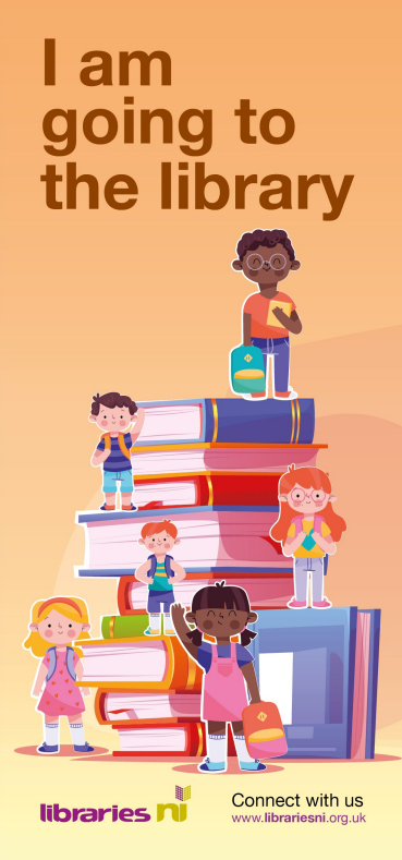 Leaflet front cover which says I am going to the library