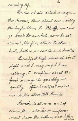 BRO 001. Letter from Brown to Elliott 17 November 1915. Training in Antrim. Page two of ten.