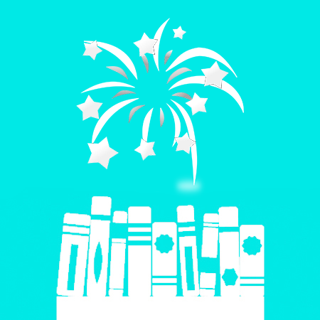 An icon of firework celebrations and books