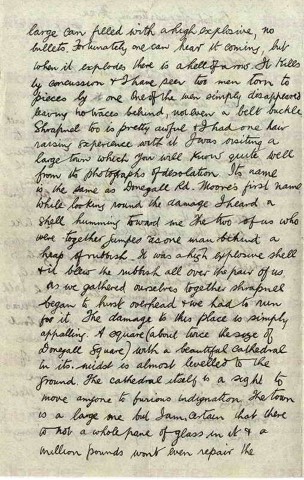 COU 025. Letter from Coulson to Goldsbrough 29 October 1915. France. Trenches, Albert. Page two of four. 