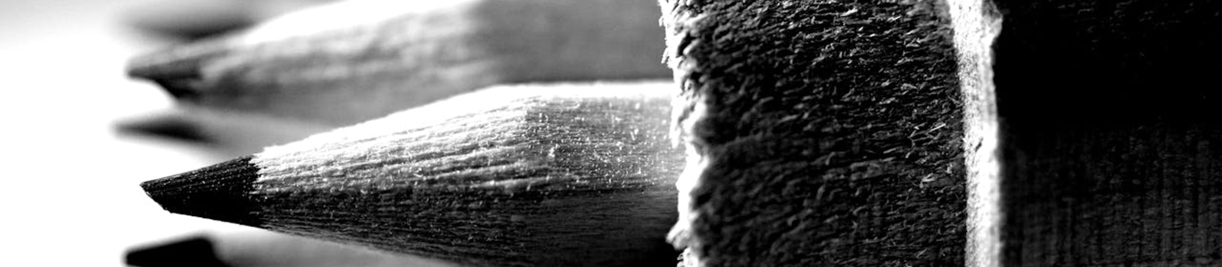 A monochrome photo of pencils