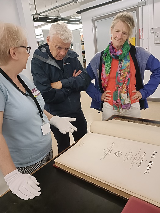 Graeme Simsion and Anne Buist in the Fine Book Room Belfast Central with Heritage Manager Catherine Morrow