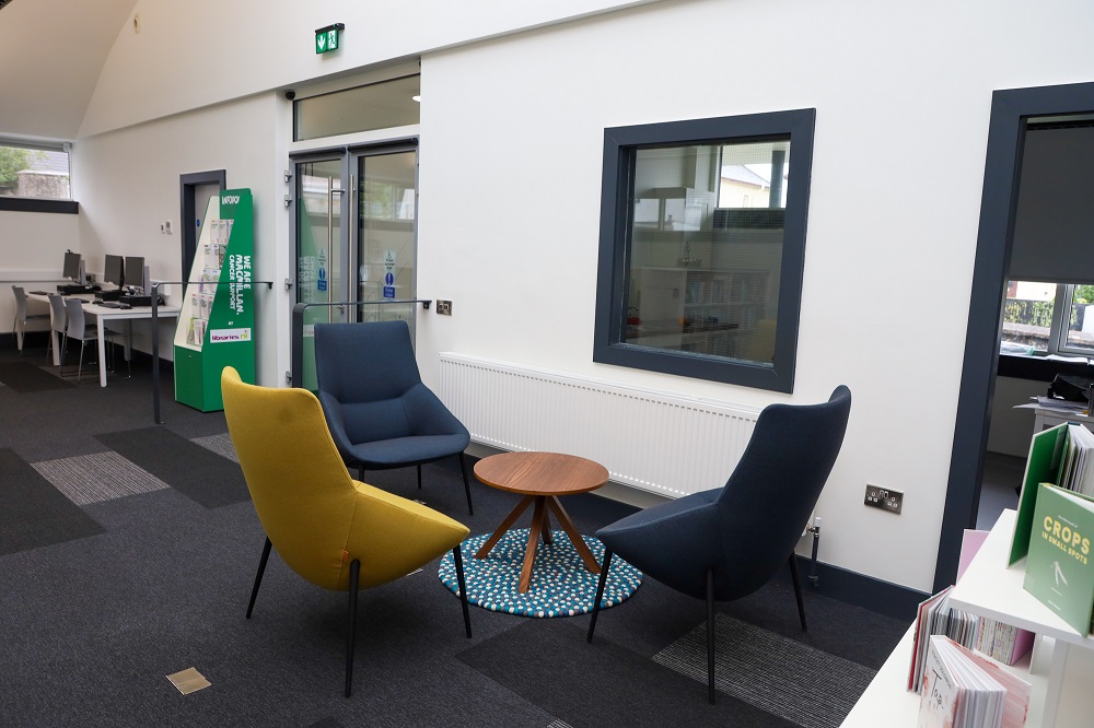 Bessbrook Library interior, seated area