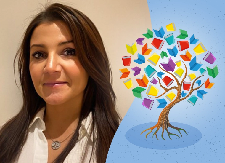 Highlight tile for Making Reading Fun At Home online event represented by a photo of the facilitator Laura Fitzpatrick, from the National Literacy Trust and who is the National Year of Reading lead for Northern Ireland