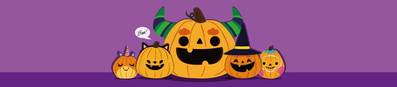 Graphic with Halloween pumpkins