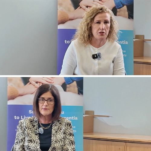 A photo of Sheena McSherry and Catherine McCorry, Dementia Navigator with the Southern Health and Social Care Trust