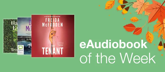 Small banner showing the cover of the Book of the Week which is The Tenant by Frieda McFadden