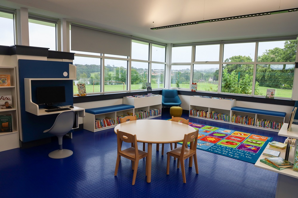 Bessbrook Library interior, children's book section