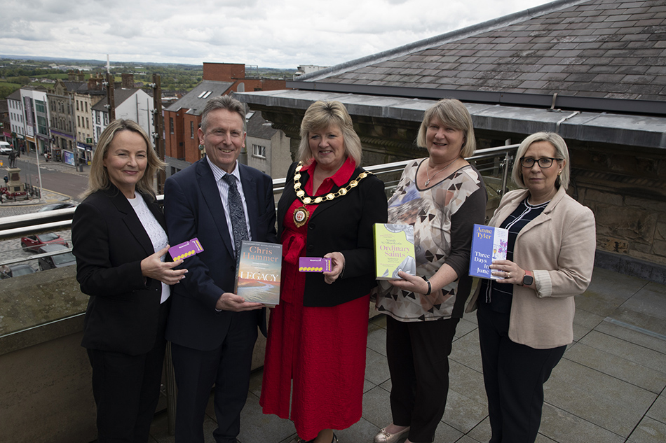 Photo of representatives from the local council and Libraries NI