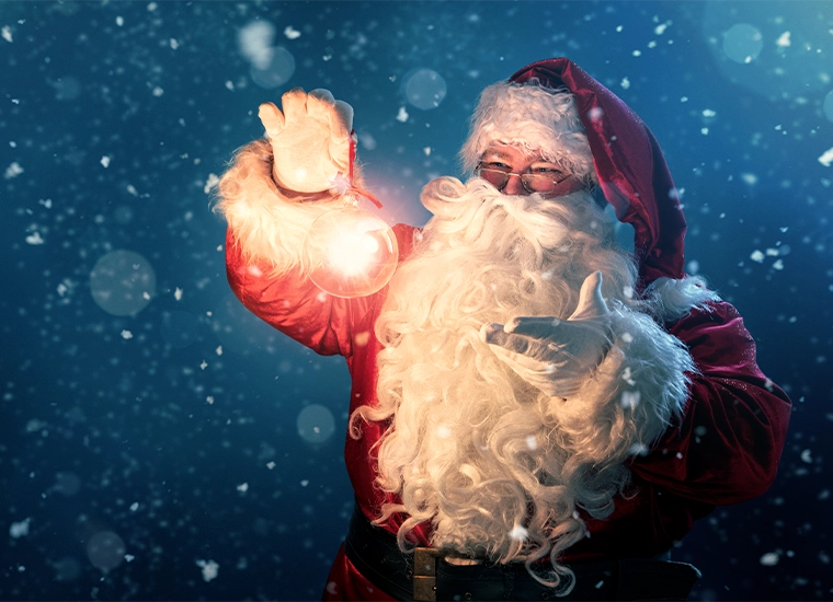 Highlight tile which is a picture of Santa Claus. Link to Christmas Events