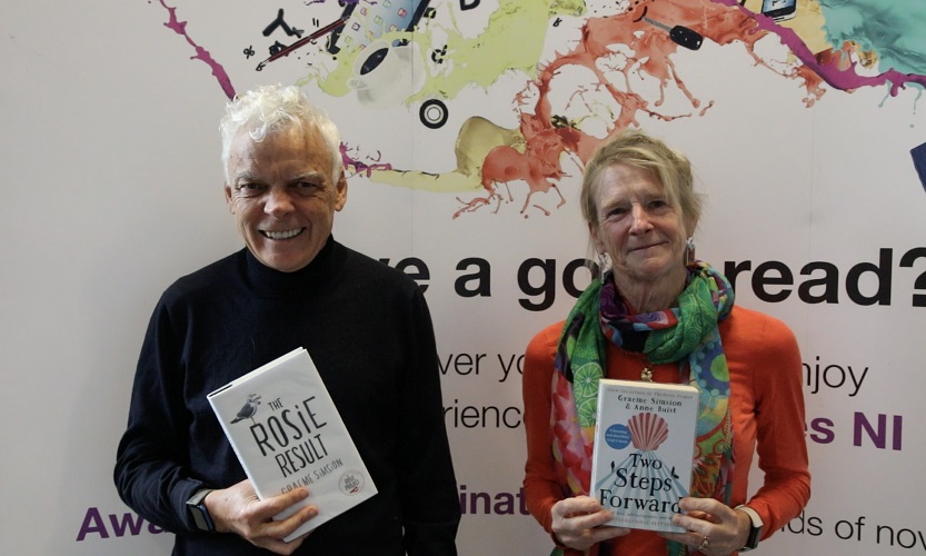 Australian author Graeme Simsion and his wife Anne Buist in Belfast Central Library