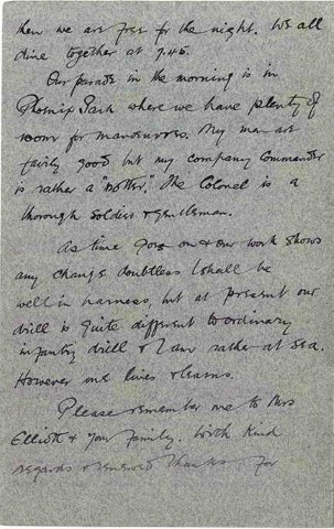 COU 002. Letter from Coulson to Elliott, Chief Librarian 16 October 1914. Dublin. Training. Page two of three. 