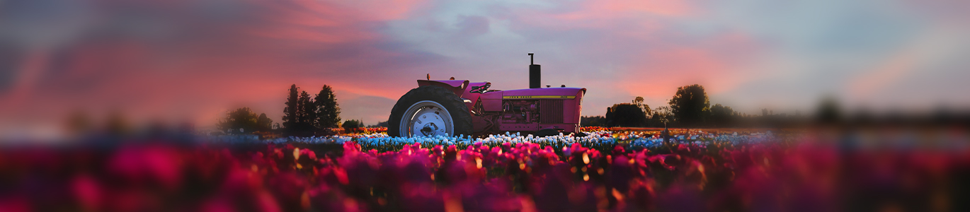 Photo of a tractor in the countryside