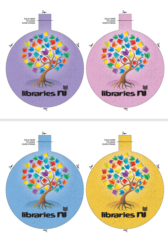 Book Week 2026 Circle Bunting with Libraries NI on it