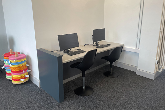 Falls Road Library interior - computers for use