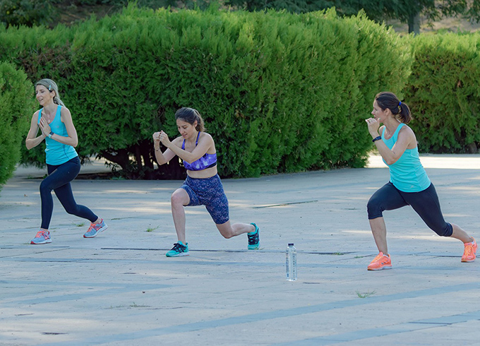 A photo of women exercising