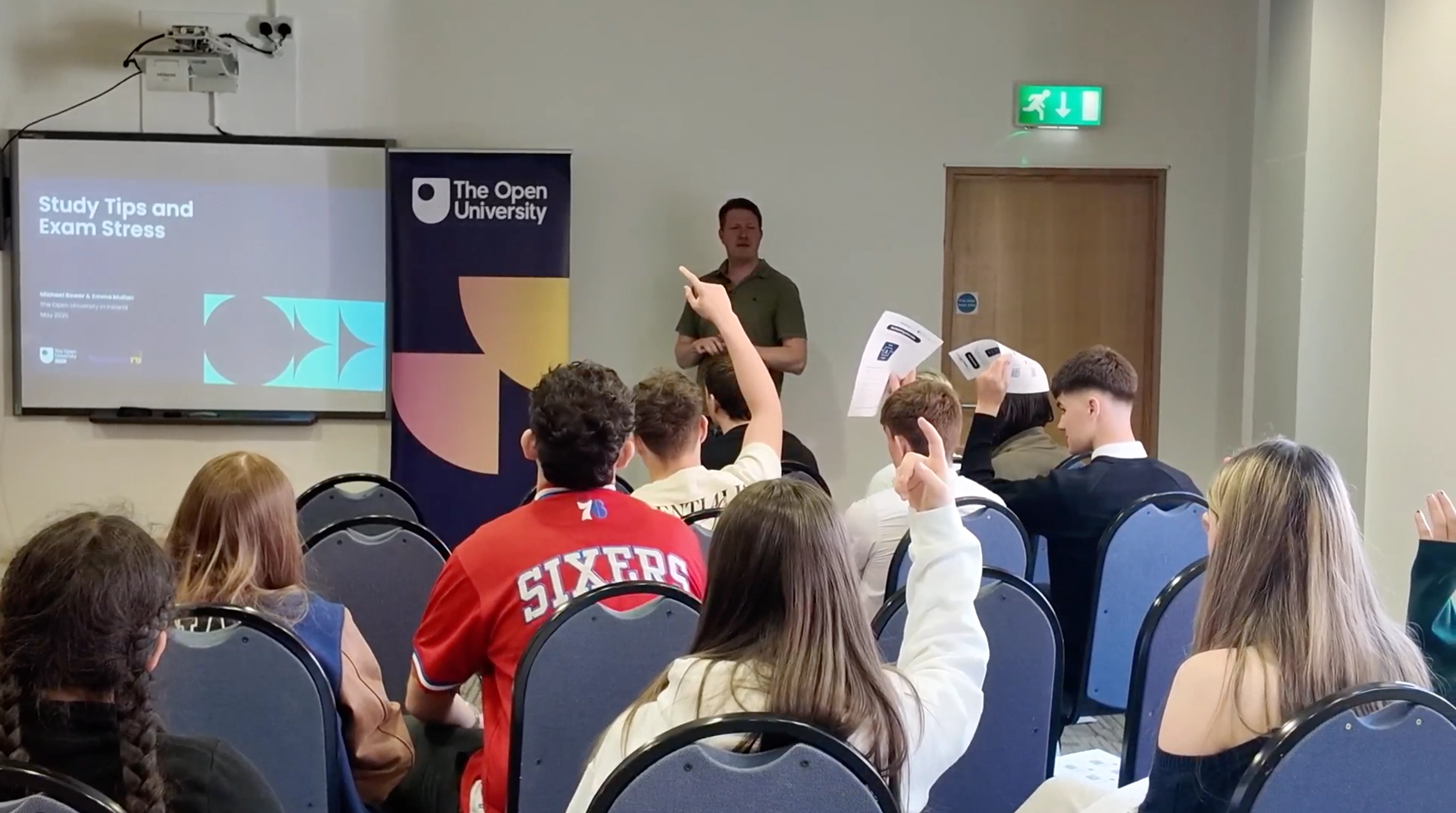 students studying for The OU at the library