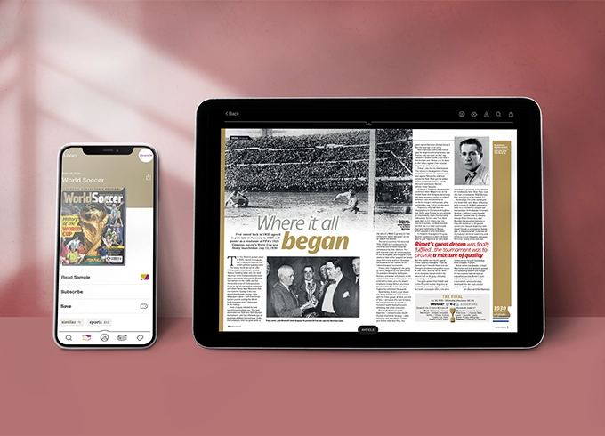 Feature tile showing World Soccer e-Magazine
