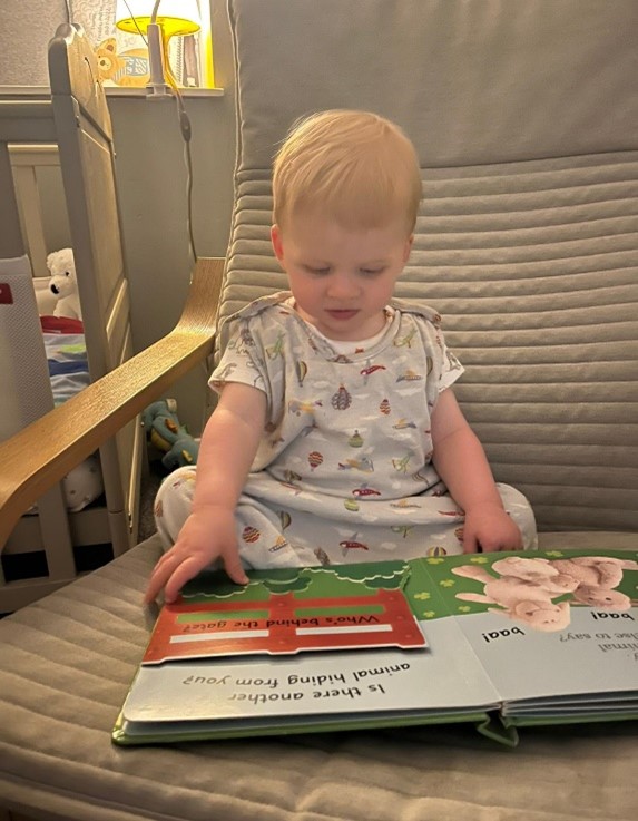 Child reading a book