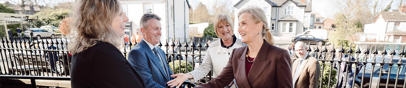 Her Royal Highness The Duchess of Edinburgh arrives for the Graduation Ceremony for the Women in Leadership Programme at Randalstown Library