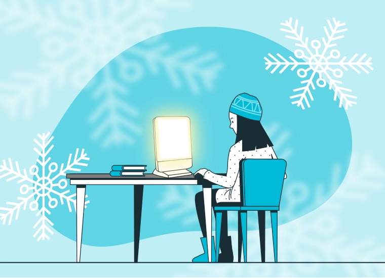 Highlight tile which is a picture of a customer in a library beside a SAD Lightbox