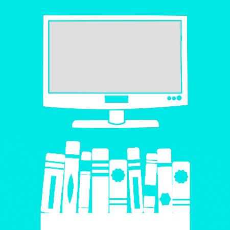 Icon of a television and books