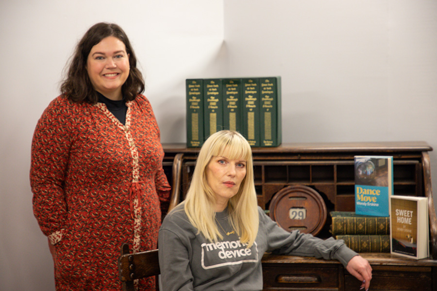 Siân Cairns, Senior Services Manager at Belfast Central Library, joins author Wendy Erskine in the Fine Book Room as they prepare for Heritage Week 2025.