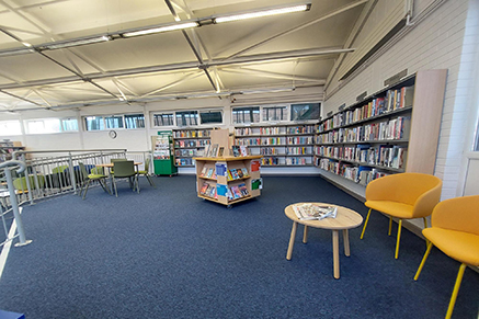 Rathcoole Library Interior - shelves full of books