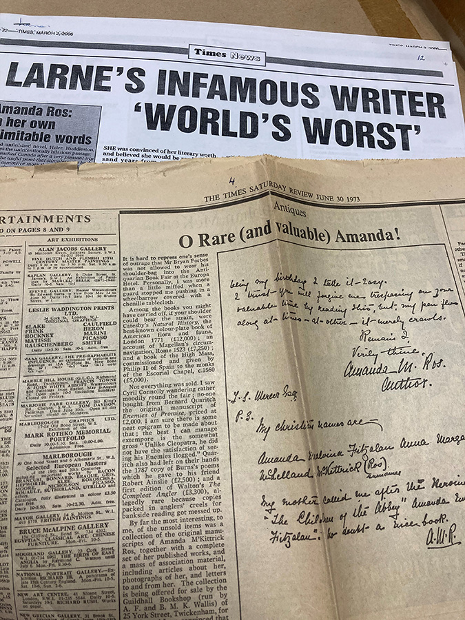 Larne’s infamous author Amanda McKittrick Ros